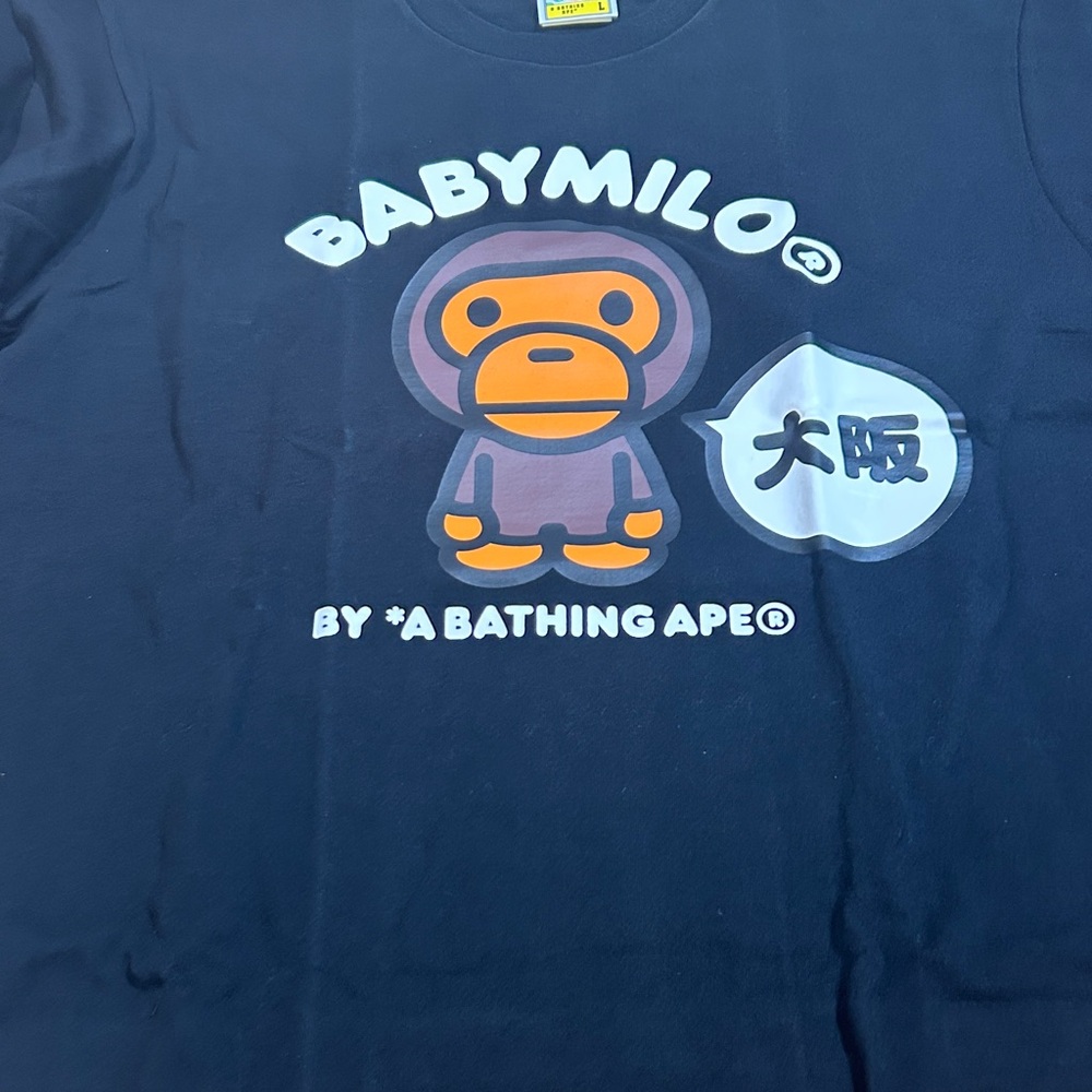 A Bathing Ape Navy Blue Graphic Tee